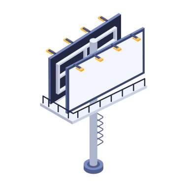 Beyaz arkaplanda reklam panosu simgesi 