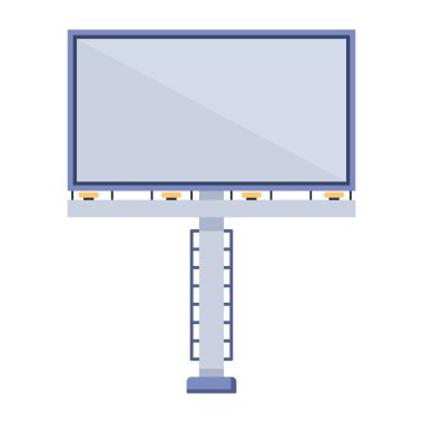 beyaz arkaplanda reklam panosu simgesi, vektör illüstrasyonu