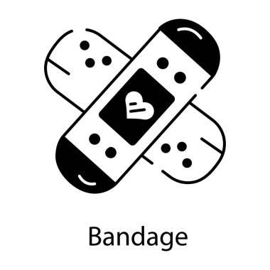 bandaj simgesi, beyaz arkaplanda vektör çizimi