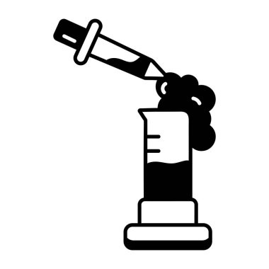 laboratuvar deney konsepti simgesi, beyaz arkaplan üzerindeki vektör illüstrasyonu