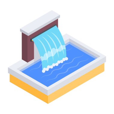 Sokak çeşme simgesi, beyaz arkaplanda vektör illüstrasyonu