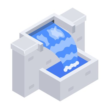 Sokak çeşme simgesi, beyaz arkaplanda vektör illüstrasyonu