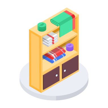 Battaniyeli raf, vektör illüstrasyonu basit tasarım