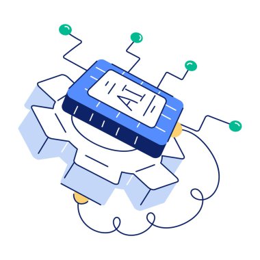 Yapay Zeka İnovasyonları El Çizimi İllüstrasyonu