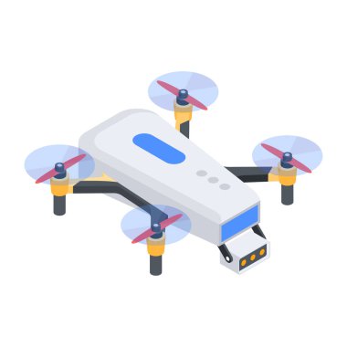 modern dron simgesi, beyaz arkaplanda vektör illüstrasyonu