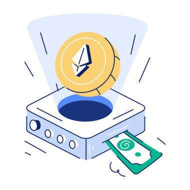 ethereum sikke, vektör illüstrasyon basit tasarım