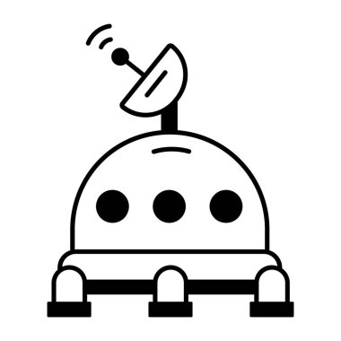 antenli uzay tabanı, vektör illüstrasyonu basit tasarım