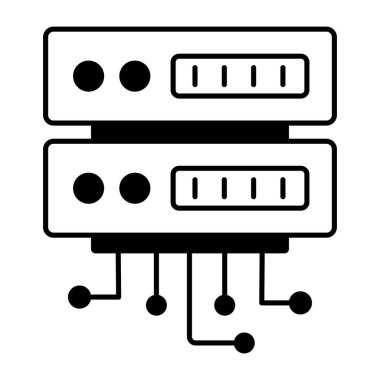 Beyaz arkaplanda veri depolama simgesi izole edildi, vektör illüstrasyonu 