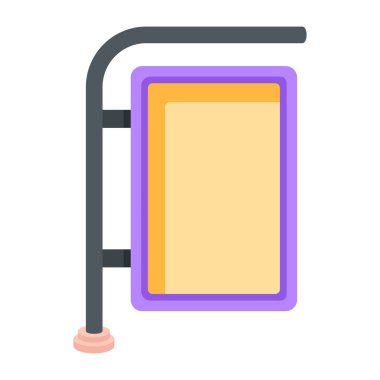 Beyaz arkaplanda reklam panosu simgesi 