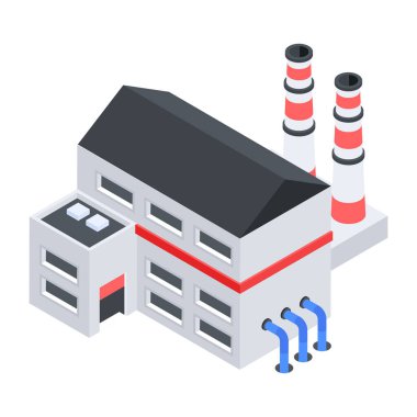 Fabrika renkleri izometrik illüstrasyon