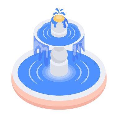 Sokak çeşme simgesi, beyaz arkaplanda vektör illüstrasyonu