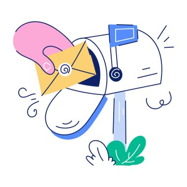 Posta kutusu simgesinin elle çizilmiş resmi 