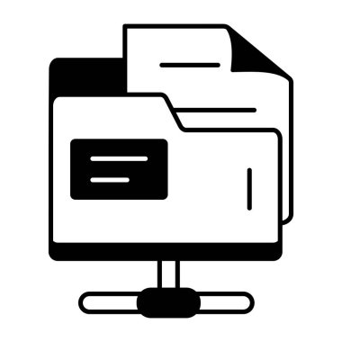 dosya dizini vektörü ince çizgi simgesi