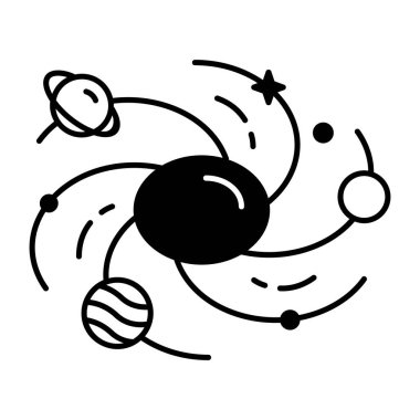 Spiral galaksi karalama simgesi vektör biçiminde