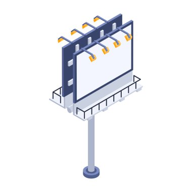 Beyaz arkaplanda reklam panosu simgesi 