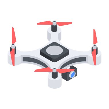modern dron simgesi, beyaz arkaplanda vektör illüstrasyonu
