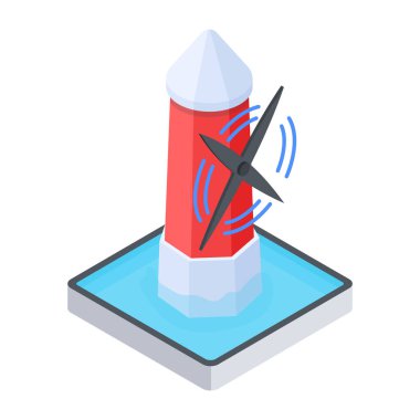 Düz Çevre Gücü Isometric Simgesi