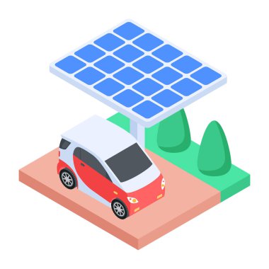 Düz Çevre Gücü Isometric Simgesi