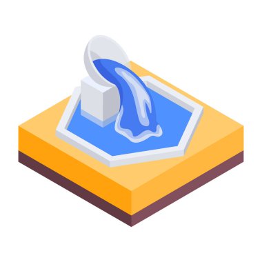 Sokak çeşme simgesi, beyaz arkaplanda vektör illüstrasyonu