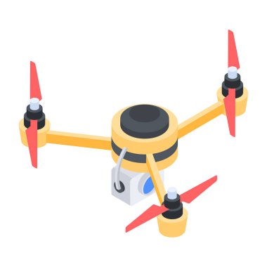 modern dron simgesi, beyaz arkaplanda vektör illüstrasyonu