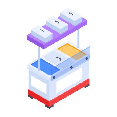 sokak yiyecekleri izometrik ikon vektör illüstrasyon tasarımı