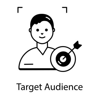 Hedef izleyici vektör çizgisi simgesi