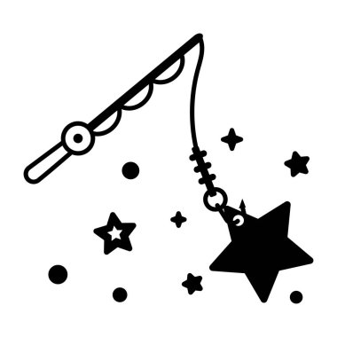 Işık arkaplanında izole edilmiş bir yıldız yakalayan vektör tasarımı.