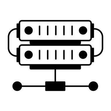 Beyaz arkaplanda veri depolama simgesi izole edildi, vektör illüstrasyonu 