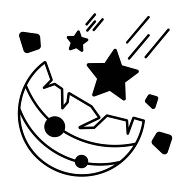 El Çizimi Gezegen çizimi arka planda izole