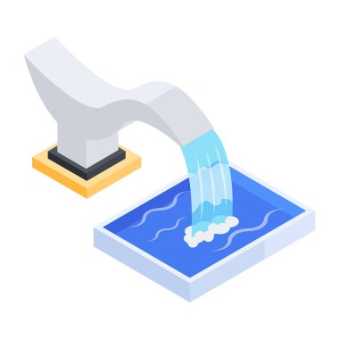 Sokak çeşme simgesi, beyaz arkaplanda vektör illüstrasyonu