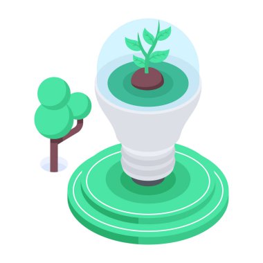 Düz Çevre Gücü Isometric Simgesi