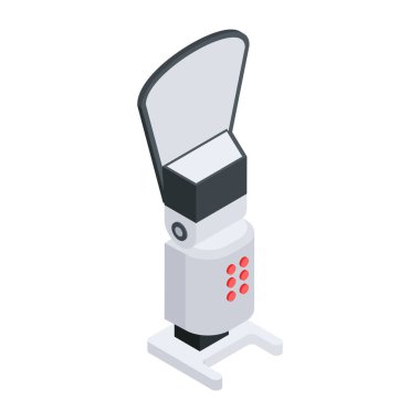 Vloglama Ekipmanının Isometric Düz Simgesi