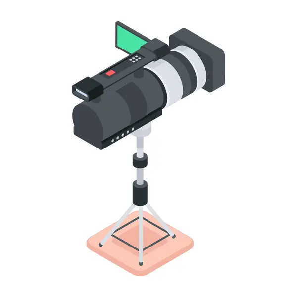 Vloglama Ekipmanının Isometric Düz Simgesi — Stok Vektör