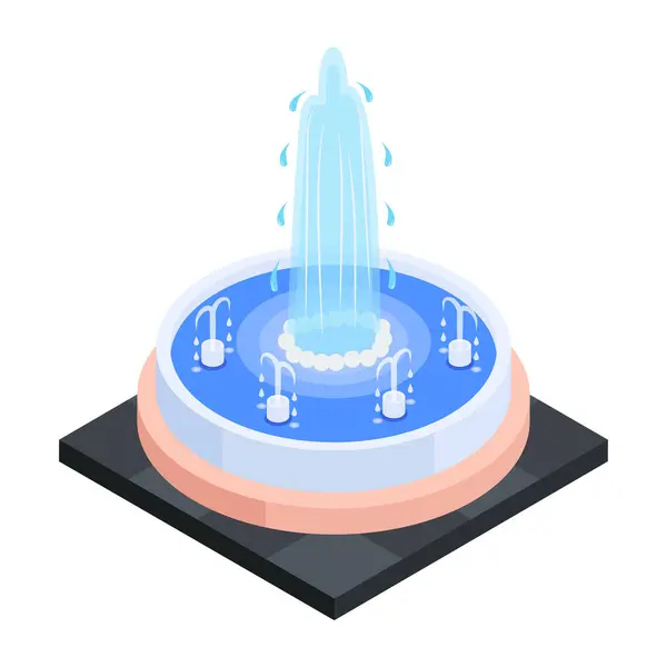 モダンな噴水アイコン ホワイトバックグラウンドのベクターイラスト — ストックベクタ