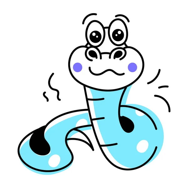 Linda Serpiente Divertida Vector Dibujos Animados Reptil Aislado Sobre Fondo — Archivo Imágenes Vectoriales