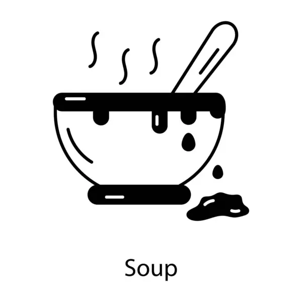 スープアイコン 白い隔離された背景のベクトル サイン — ストックベクタ