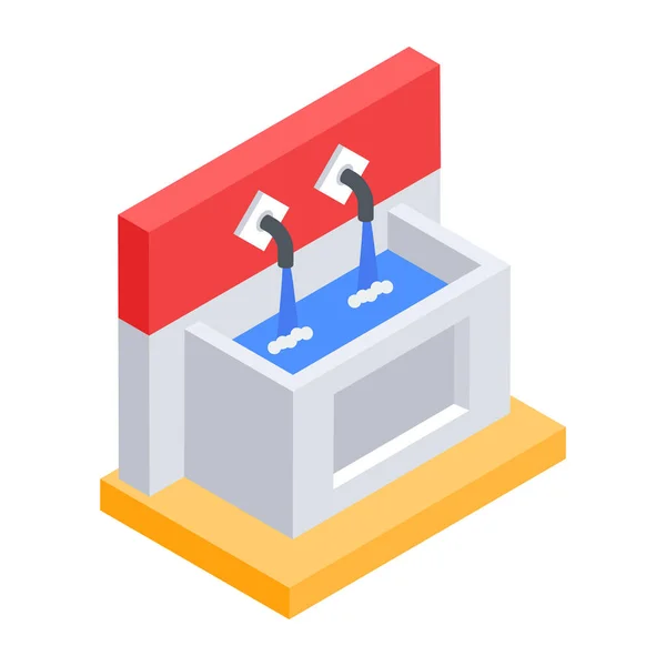 Modern Flat Fountains Isometric Icon Vector Illustration Simple Design — Stock Vector