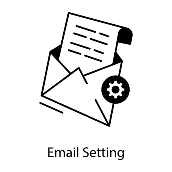 Email Impostazione Icona Vettoriale Isolato Sfondo Bianco — Vettoriale Stock