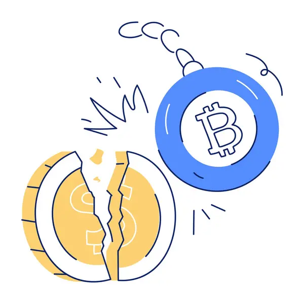 Bitcoin Blockchain Icon Vector Cryptocurrency Isolated Symbol Illustration — Stock Vector