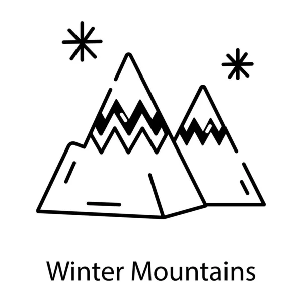 Invierno Montañas Icono Vector Ilustración — Archivo Imágenes Vectoriales