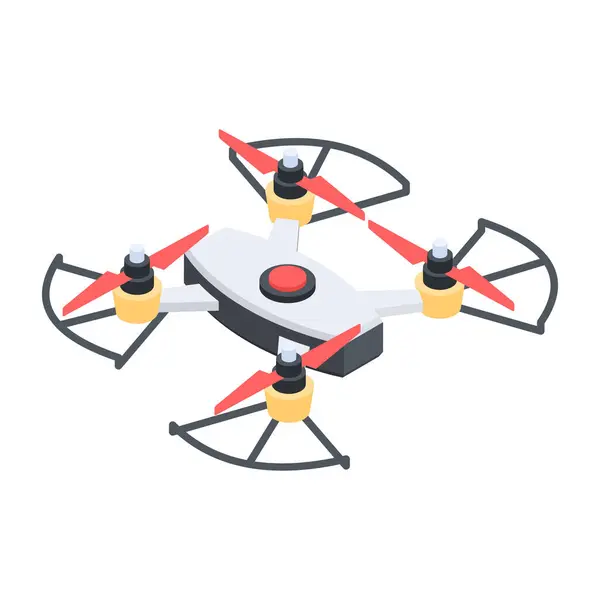 Modern Dron Simgesi Beyaz Arkaplanda Vektör Illüstrasyonu — Stok Vektör