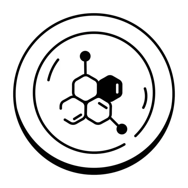 Molekül Glyph Düz Vektör Simgesi — Stok Vektör