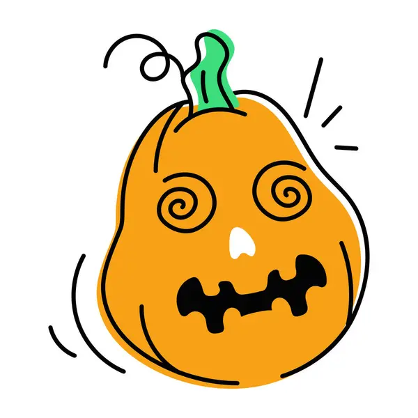 Läskig Halloween Fest Doodle Ikon — Stock vektor