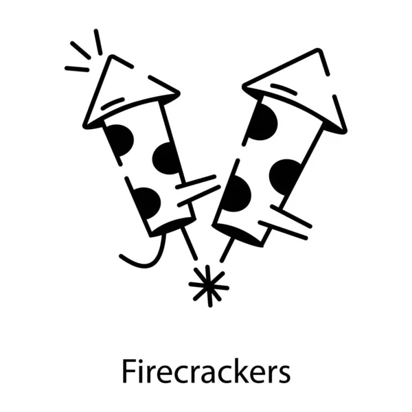 Firecrackers Icon Vector Isolated White Background Logo Concept Firecrackers Sign — Stock Vector