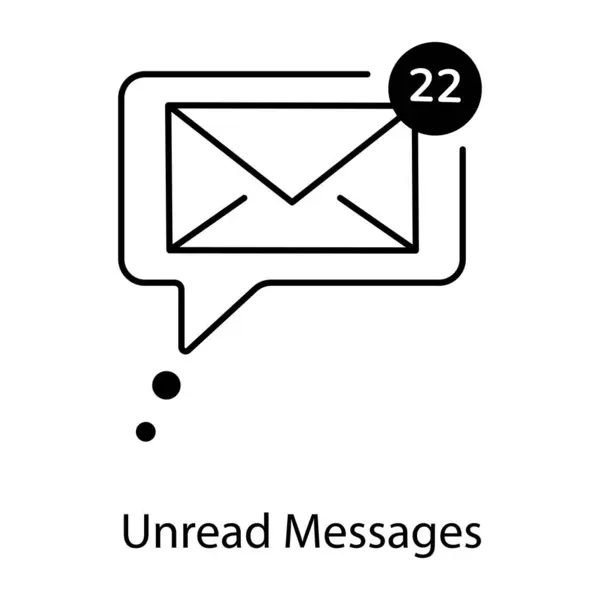 Unread Message Icon Vector Isolated White Background — Stock Vector
