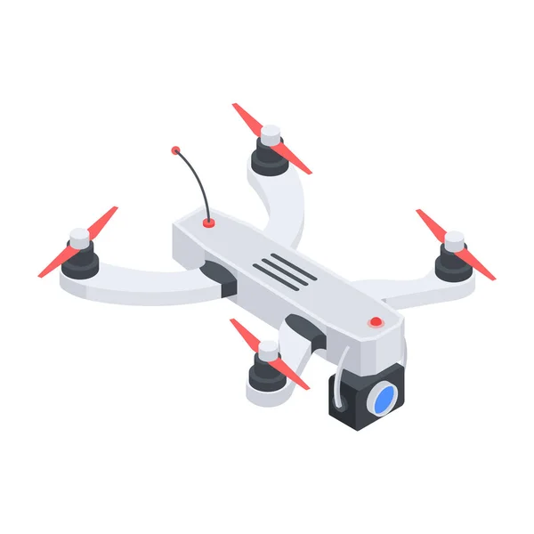Modern Drone Icon Vector Illustration White Background — Stock Vector