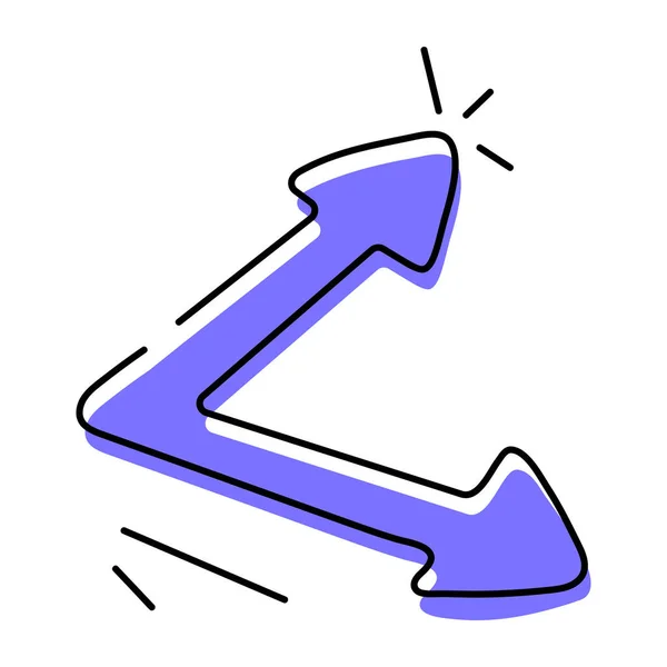 Pointer Button Hand Drawn Icon — Stock Vector