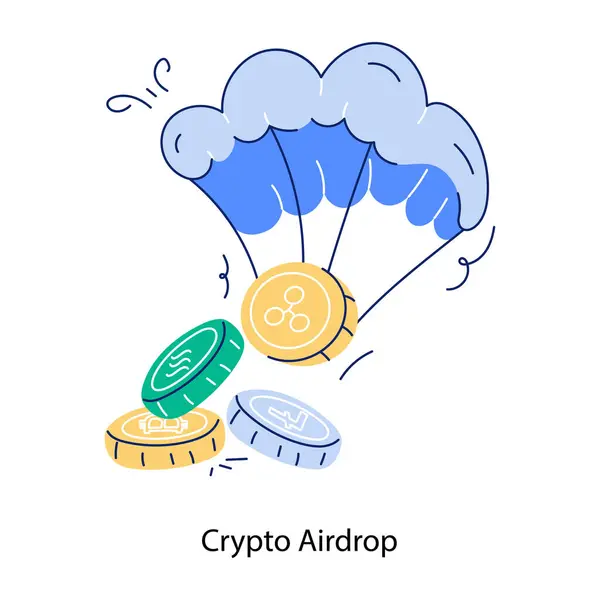Crypto Airdrop Logo Für Webdesign — Stockvektor