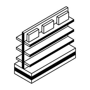 ürün gösterimi simgesi için depolama standı. vektör illüstrasyonu