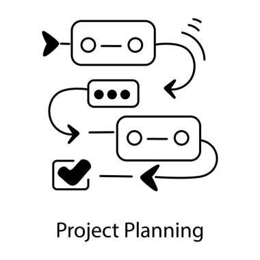 Bir akış şemasının modaya uygun karalama simgesi